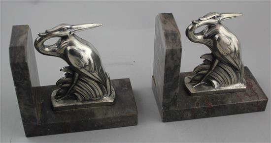 A pair of heron bookends & pair toucan bookends